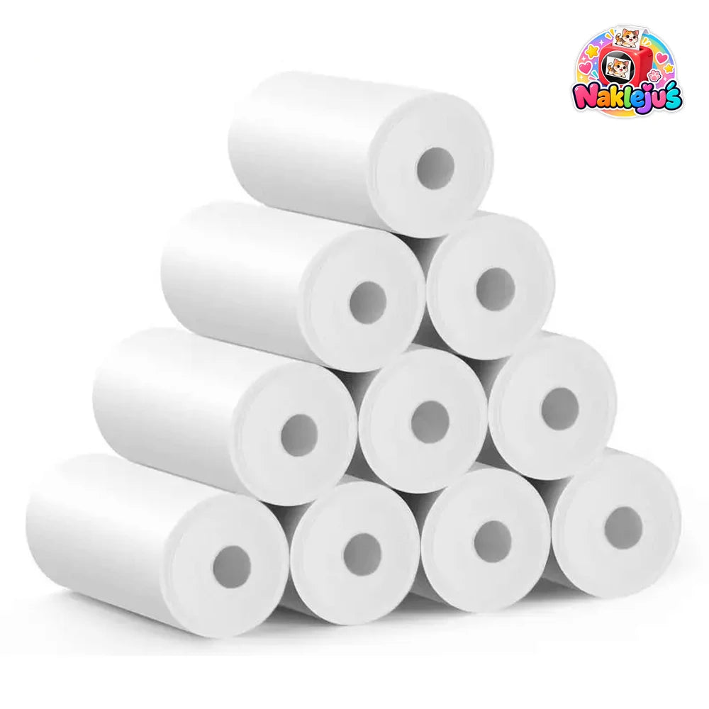 10 rolek papieru termicznego 57 mm do drukarki naklejek Naklejuś